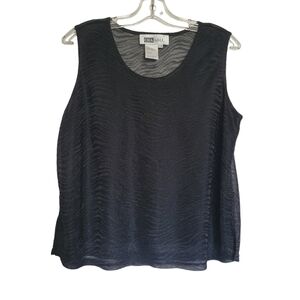 Chagall Black Sheer Sleeveless Top Size L